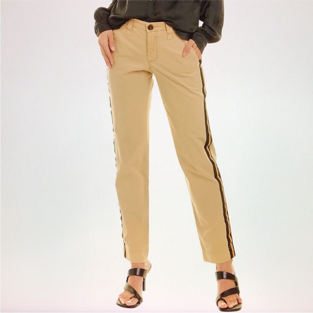 ZADIG & VOLTAIRE | Pomelo Tan Pants with Black Gold Stripe Women’s Size Medium
